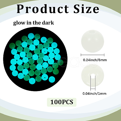 100Pcs Synthetic Luminous Stone Beads Strands G-SP0001-44A-1