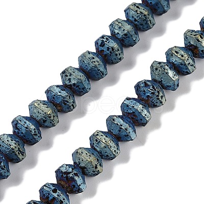 Electroplated Natural Lava Rock Beads Strands G-A234-F02-01A-1