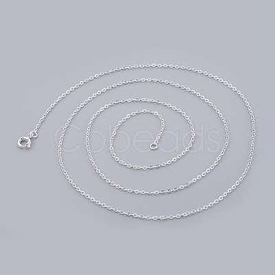 Silver Color Plated Brass Necklaces X-NJEW-SW028-28inch-S-1