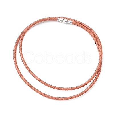 3MM Punk Rock Round Braided Leather Cord Necklaces NJEW-JN05861-02-1