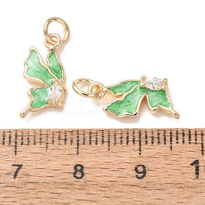 Brass Micro Pave Clear Cubic Zirconia with Enamel Charms CU-K002-50G-B-1