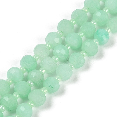 Natural Dyed White Jade Beads Strands G-H057-A22-11-1