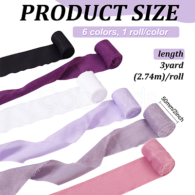 6 Rolls 6 Colors Polyester Ribbons OCOR-BC0006-36C-1