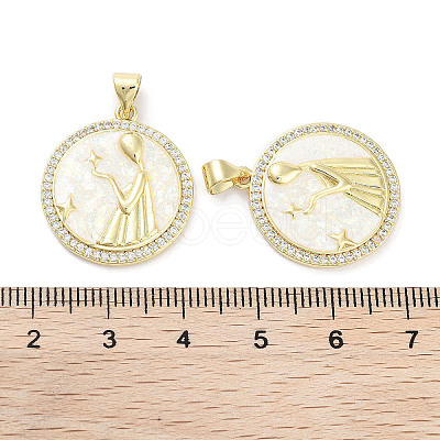 Brass Micro Pave Clear Cubic Zirconia Pendants KK-L213-010G-06-1