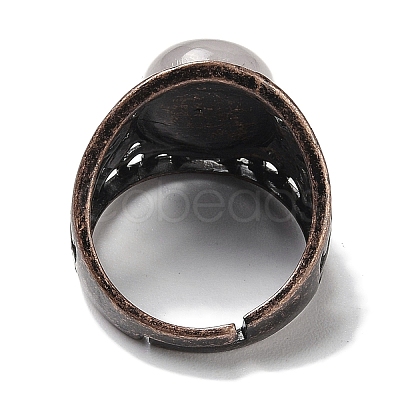 Natural Quartz Crystal Oval Adjustable Rings RJEW-K271-06R-21-1