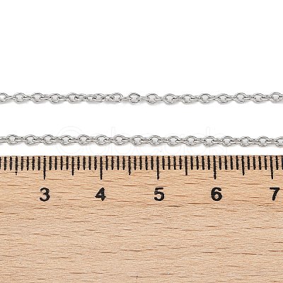 Non-Tarnish Classic Plain 304 Stainless Steel Mens Womens Cable Chain Necklace Making STAS-P045-01P-A-1