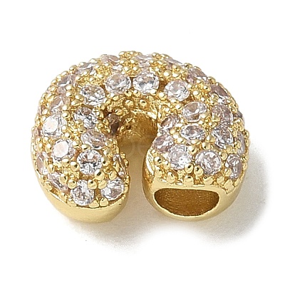 Brass Micro Pave Cubic Zirconia Beads KK-P290-61G-C-1