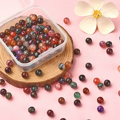 130Pcs Dyed Natural Multi-Color Agate Beads Strands G-YW0001-29A-1