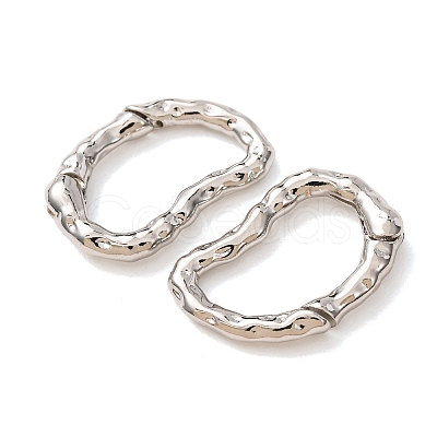 Hammered Brass Spring Gate Rings KK-CBA90BB-04P-1