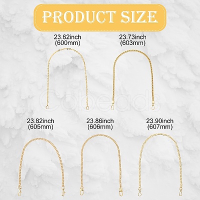 5Pcs 5 Styles Iron Purse Chains FIND-CJ0003-99-1