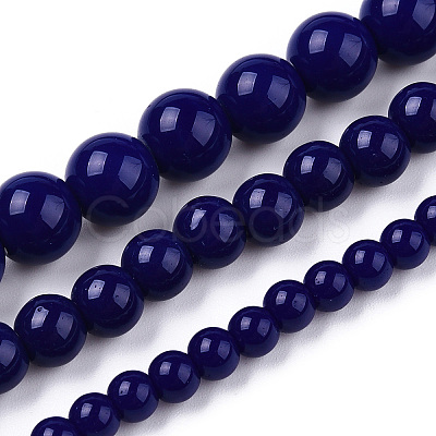 Opaque Solid Color Glass Beads Strands LS-GLAA-T032-P8mm-03-1