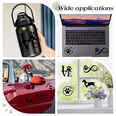 8 Sheets 4 Style Infinity Love & Bird Laser Style Plastic Adhesive Car Stickers STIC-GF0001-04B-1