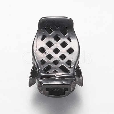 Brass Micro Pave Cubic Zirconia Beads ZIRC-G139-24B-1