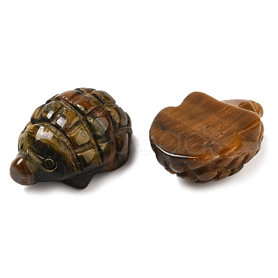 Natural Tiger Eye Carved Hedgehog Statues Ornament DJEW-C019-03C-1