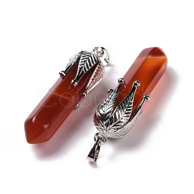 Natural Red Agate Big Pointed Pendants G-E059-03AS-02-1