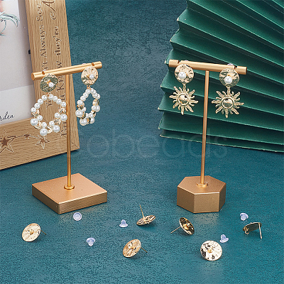 20Pcs Brass Stud Earring Findings KK-BBC0023-12-1