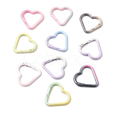 Spray Paint Alloy Spring Gate Rings FIND-C086-01A-1