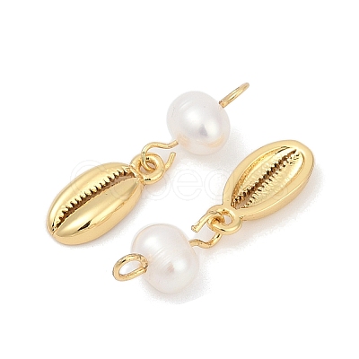 Natural Cultured Freshwater Pearl & Brass Pendants KK-U062-05G-1