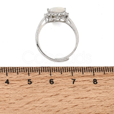 Brass Micro Pave Cubic Zirconia Finger Rings CU-CBA260E-04P-1