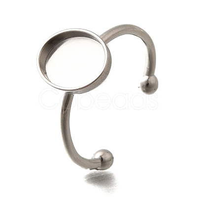 304 Stainless Steel Open Cuff Ring Components STAS-M057-01I-P-1