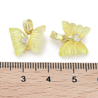 Golden Rack Plating Brass Micro Pave Cubic Zirconia Pendants KK-R161-06G-08-1