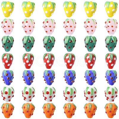 20Pcs Handmade Lampwork Bumpy Beads LAMP-YW0001-81-1
