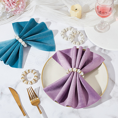 Imitated Pearl Acrylic Napkin Rings AJEW-FH00001-1