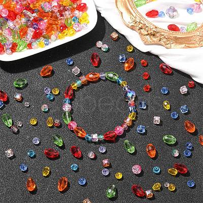 490Pcs Transparent Glass Beads Sets EGLA-YW0005-44-1