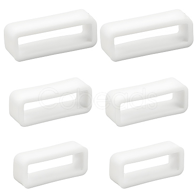30Pcs 3 Styles Rectangle Silicone Retainer Buckle Holder Watchbands Retaining Hoop Replacement Watch Strap Clasp FIND-CN0002-39B-1