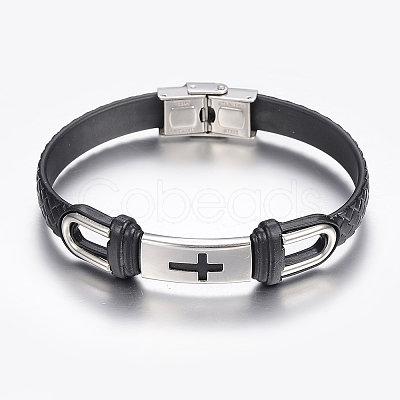 PU Leather Braided Cord Bracelets BJEW-E324-C19-1