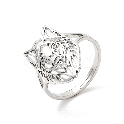Non-Tarnish 304 Stainless Steel Finger Rings RJEW-L107-017P-1