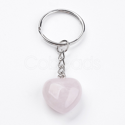 Natural Rose Quartz Keychain KEYC-F019-02J-1
