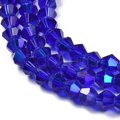 Transparent Electroplate Glass Beads Strands EGLA-A039-T4mm-L06-1