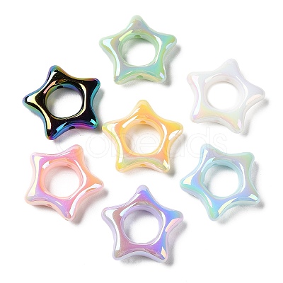 UV Plating Rainbow Iridescent Acrylic Bead Frames PACR-E003-02-1