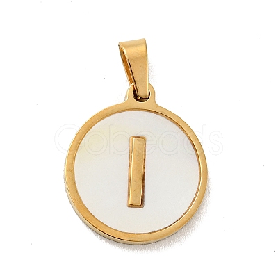 PVD Vacuum Plating 304 Stainless Steel with White Shell Pendants STAS-G268-01I-G-1
