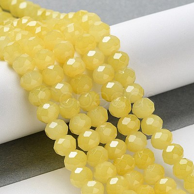 Baking Paint Imitation Jade Glass Bead Strands DGLA-A034-J10mm-A-1