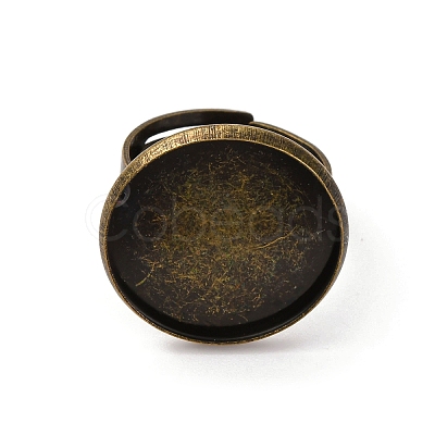 Brass Adjustable Ring Blank Base Cabochon Setting Components KK-O003-05AB-NF-1