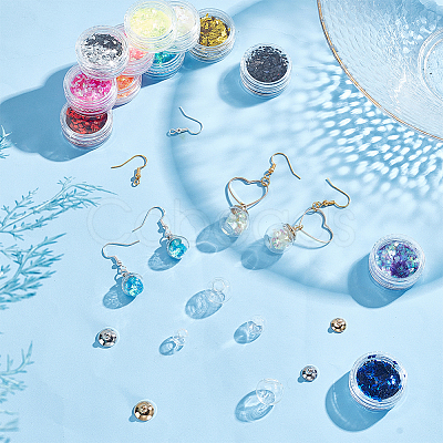 DIY Glass Ball Dangle Earring Making Kit DIY-PH0021-53-1