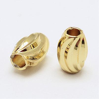 Brass Corrugated Beads KK-P056-06G-NR-1