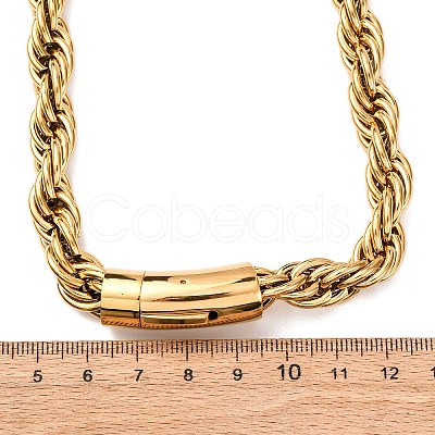 10MM 304 Stainless Steel Rope Chain Necklaces NJEW-C099-07A-G-1