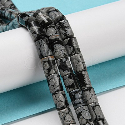 Natural Snowflake Obsidian Stone Beads Strands G-Q1008-A02-1