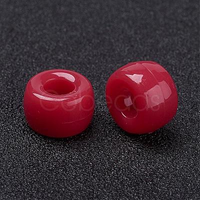 Opaque Acrylic European Large Hole Beads PL338-5-1