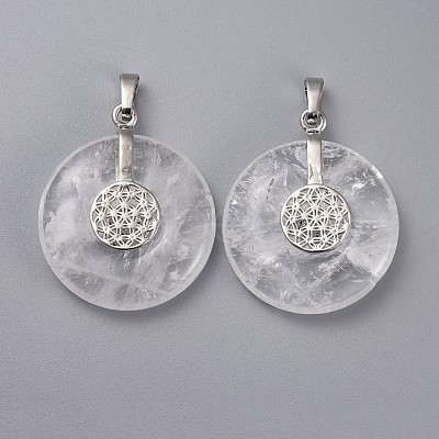 Natural Quartz Crystal Pendants G-F640-C01-1
