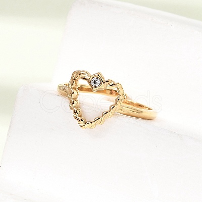 304 Stainless Steel Rhinestone Cuff Open Rings RB-CBAE630-01G-A-1