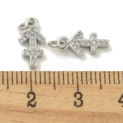 Rack Plating Brass Micro Pave Cubic Zirconia Pendants KK-K386-02H-P-1