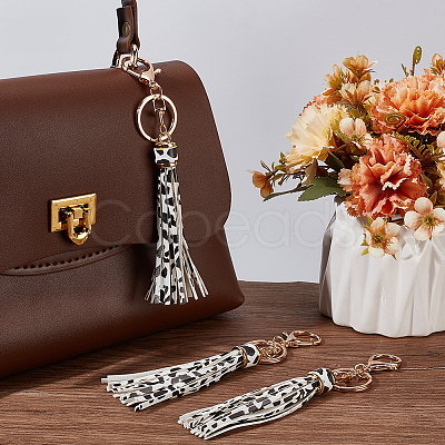 Imitation Leather Tassel Keychains KEYC-WH20005-004-1