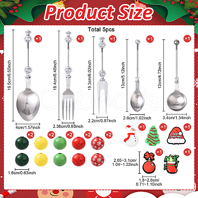 5Pcs 5 Styles 201 Stainless Steel Tableware FIND-YW0009-61-1