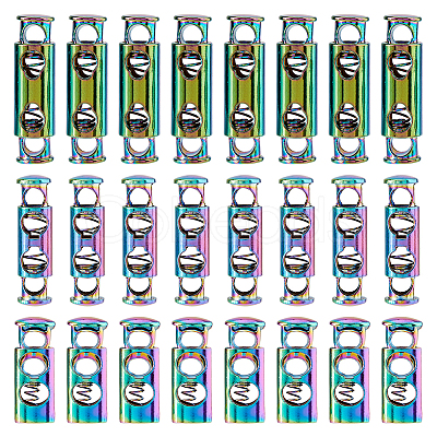 24Pcs 3 Styles Alloy Spring Cord Locks FIND-HS0001-96-1