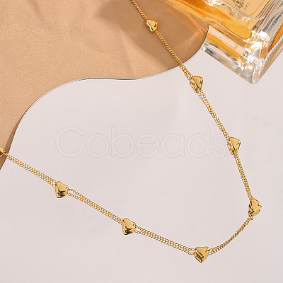 8 Heart Stainless Steel Link Chain Necklaces for Women FS-WG5BF1A-01-1