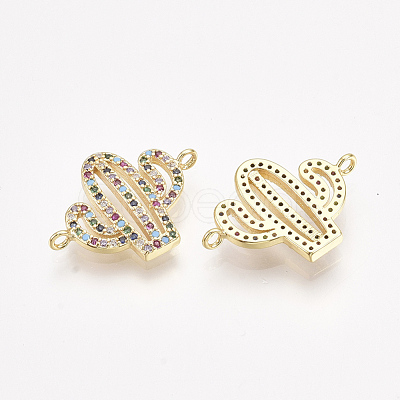 Brass Micro Pave Cubic Zirconia Links ZIRC-T008-01G-1